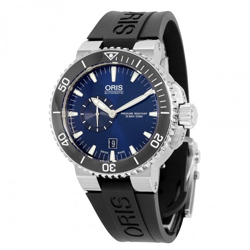 Oris Aquis Diver Date Blue Dial Black Rubber Men's Watch 743-7673-4135RS watches