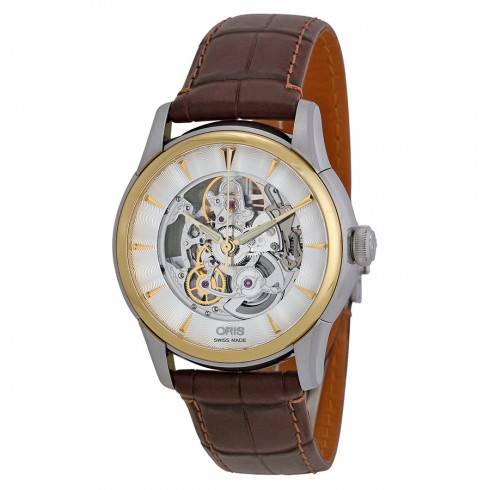 Oris Artelier Automatic Skeleton Dial Brown Leather Men's Watch 734-7670-4351LS watches