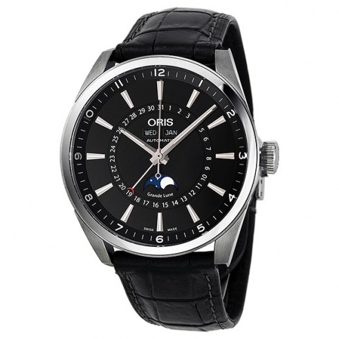 Oris Artelier Complication Black Dial Automatic Black Leather Men's Watch 01 915 7643 4054 07 5 21 81FC watches