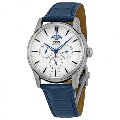 Oris Artelier Complication Silver Dial Blue Leather Men's Watch 781-7703-4031LS watches