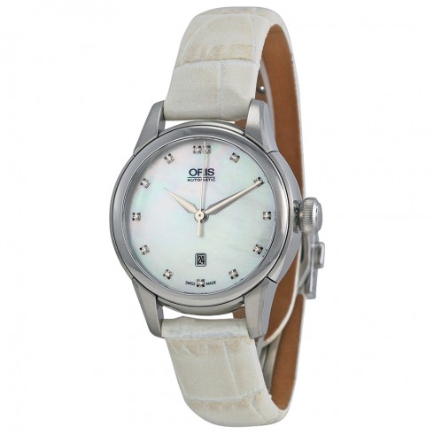 Oris Artelier Date White Mother Of Pearl Dial Ladies Watch 561-7687-4091LS watches