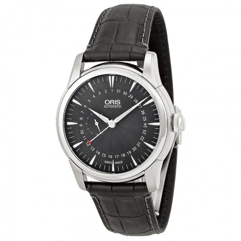 Oris Artelier Pointer Date Black Dial Black Leather Men's Watch 01 744 7665 4054-07 5 22 71FC watches