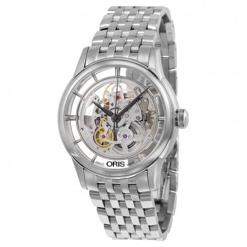Oris Artelier Skeleton Dial Stainless Steel Men's Watch 01 734 7684 4051-07 8 21 77 watches
