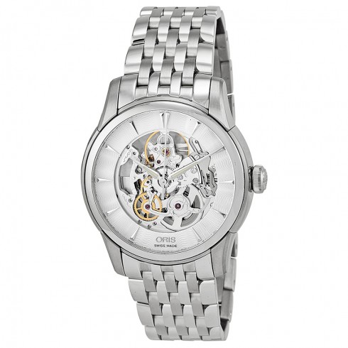 Oris Artelier Skeleton Dial Stainless Steel Men's Watch 01 734 7670 4051-07 8 21 77 watches