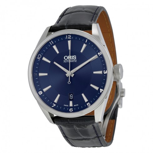 Oris Artix Blue Dial Blue Leather Strap Sainless Steel Case Men's Watch 733-7713-4035LS watches