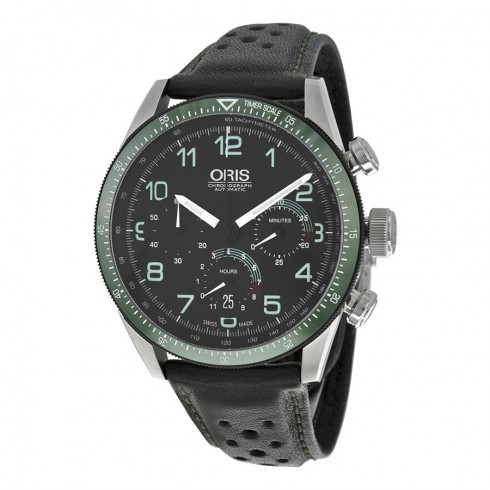 Oris Artix Calobra Chronograph Automatic Black Dial Black Leather Men's Watch 676-7661-4494SET watches