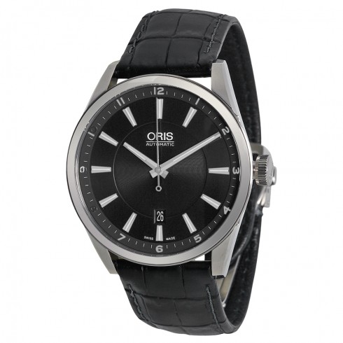 Oris Artix Date Automatic Black Dial Black Leather Men's Watch 733-7642-4034LS watches