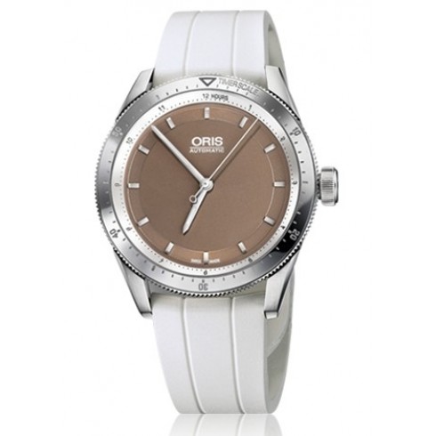 Oris Artix GT Brown Dial White Rubber Ladies Watch 01 733 7671 4152-07 4 18 20FC watches