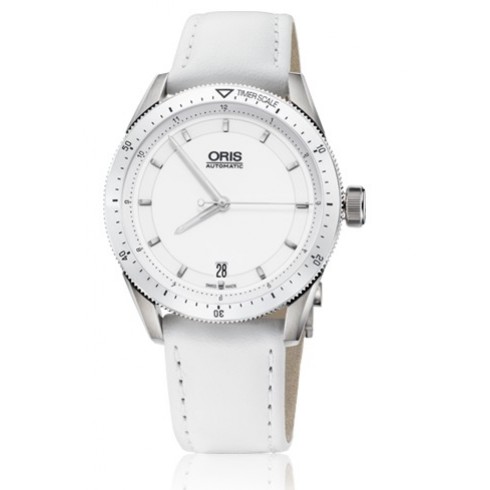Oris Artix GT Date White Dial White Leather Ladies Watch 01 733 7671 4156-07 5 18 40FC watches