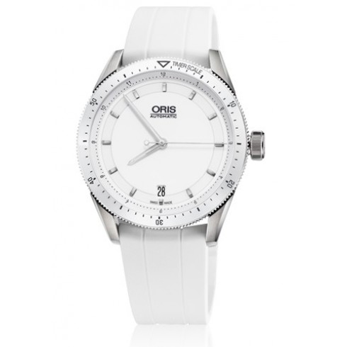Oris Artix GT Date White Dial White Rubber Ladies Watch 01 733 7671 4156-07 4 18 30FC watches
