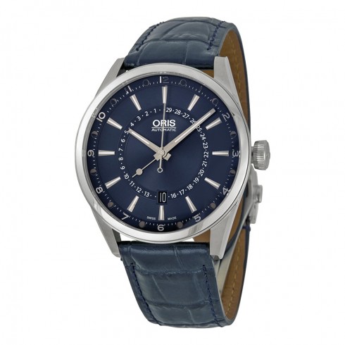 Oris Artix Moonphase Blue Dial Black Leather Men's Watch 761-7691-4085LS watches