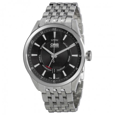 Oris Artix Pointer Moon Automatic Silver Dial Brown Leather Men's Watch 755-7691-4054MB watches