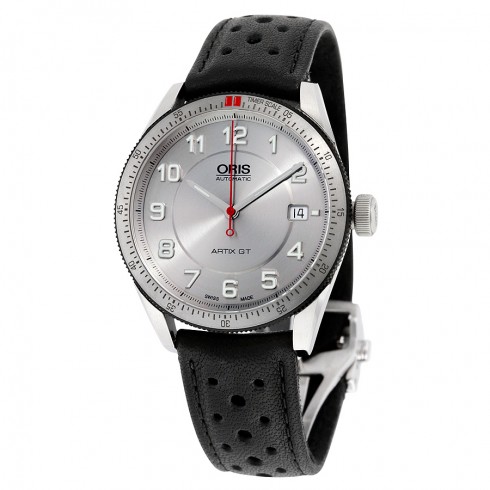 Oris Atrix GT Date Silver Dial Black Leather Men's Watch 01 733 7671 4461-07 5 18 87FC watches