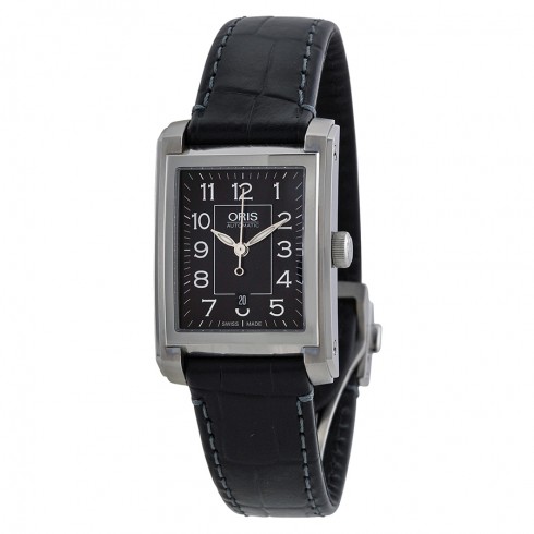 Oris Automatic Black Dial Black Leather Ladies Watch 561-7656-4034LS watches