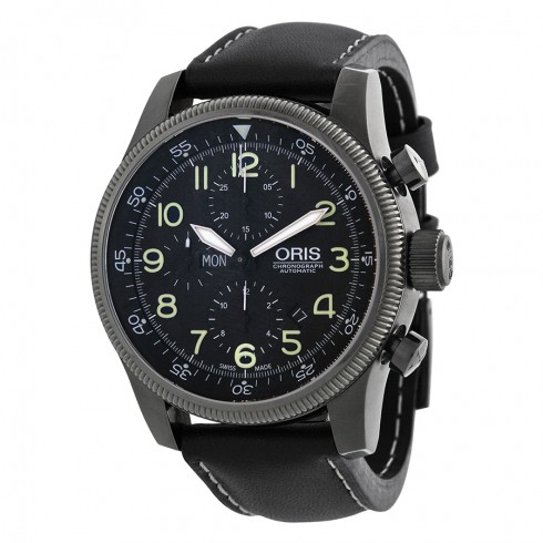 Oris Big Crown Automatic Black Dial Black Leather Men's Watch 675-7648-4234LS watches