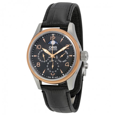 Oris Big Crown Complication Black Dial Black Leather Men's Watch 01 582 7678 4364-07 5 20 76FC watches