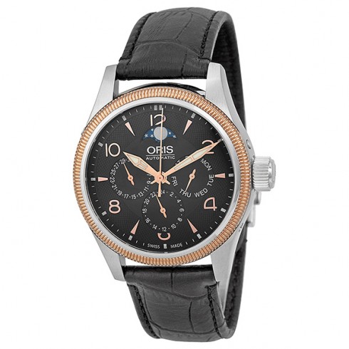 Oris Big Crown Complication Black Guilloche Dial Automatic Men's Watch 01 582 7627 4364-07 5 20 76FC watches