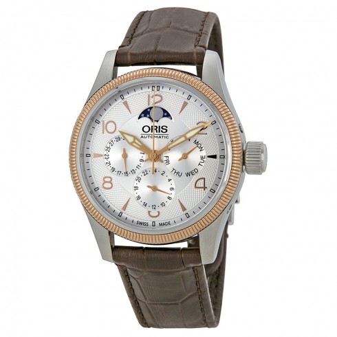 Oris Big Crown Complication Silver Dial Brown Leather Men's Watch 01 582 7678 4361-07 5 20 77FC watches