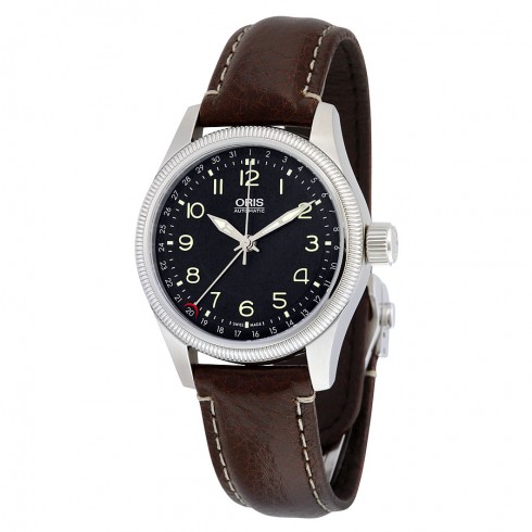 Oris Big Crown Pointer Date Black Dial Brown Leather Men's Watch 754-7679-4034LS watches