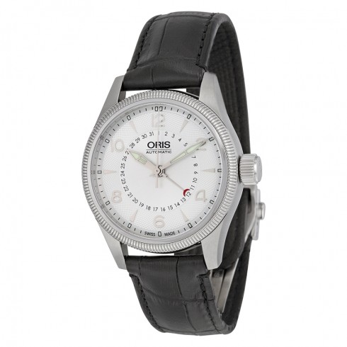 Oris Big Crown Pointer Date Silver Dial Black Leather Men's Watch 01 754 7679 4061-07 5 20 76FC watches