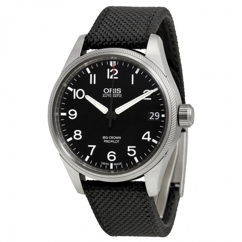 Oris Big Crown Pro Pilot Automatic Black Dial Black Textile Men's Watch 751-7697-4164FS watches