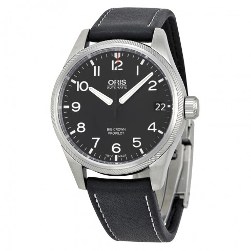 Oris Big Crown Propilot Automatic Black Dial Black Leather Men's Watch 751-7697-4164LS watches
