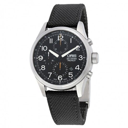Oris Big Crown ProPilot Chronograph Black Dial Black Leather Men's Watch 774-7699-4134BKFS watches