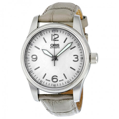 Oris Big Crown Swiss Hunter Team PS Edition Silver Dial Leather Strap Ladies Watch 733-7649-4031LS watches