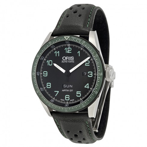 Oris Calobra GT Limited Edition Automatic Black Dial Black Leather Men's Watch 735-7706-4494SET watches