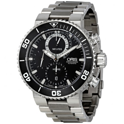Oris Carlos Coste Black Dial Automatic Chronograph Men's Watch 674-7655-7184-SET watches