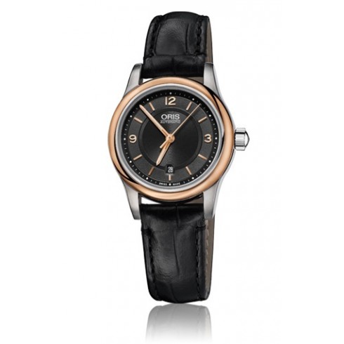 Oris Classic Date Black Dial Black Leather Ladies Watch 01 561 7650 4334-07 5 14 11 watches