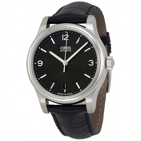 Oris Classic Date Black Dial Black Leather Men's Watch 01 733 7578 4034-07 5 18 11 watches