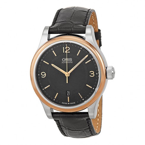 Oris Classic Date Black Dial Black Leather Men's Watch 01 733 7594 4334-07 5 20 11 watches