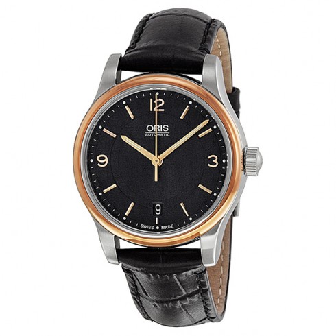 Oris Classic Date Black Dial Black Leather Men's Watch733-7578-4334LS watches
