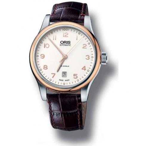 Oris Culture Club Automatic White Dial Brown Laether Men's Watch 733-7594-4391LS watches