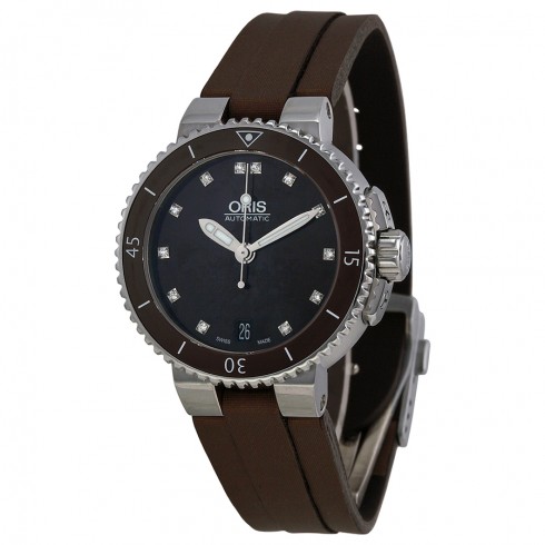 Oris Divers Date Black Dial Black Runner Ladies Watch 733-7652-4192LS watches