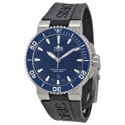Oris Diving Aquis Date Blue Dial Black Rubber Men's Watch 733-7653-4155RS watches