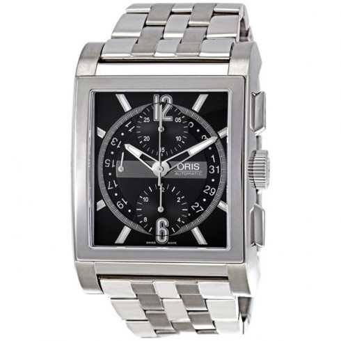 Oris Men's Rectangular Titanium Chronograph Automatic Watch 674-7625-7064MB watches