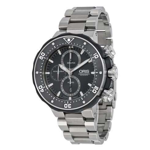 Oris ProDiver Chronograph Black Dial Titanium Men's Watch 01 774 7683 7154-Set watches