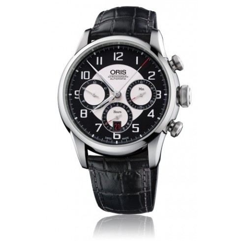 Oris Raid Black and silver Dial Automatic Black Leather Men's Watch 01 676 7603 4094-SET watches