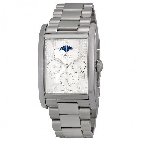 Oris Rectangular Complication Automatic Silver Dial Stainless Steel Men's Watch 582-7694-4061MB watches