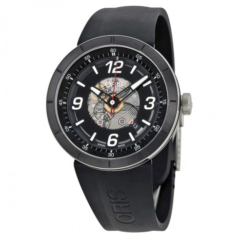 Oris TT1 Skeleton Engine Black Rubber Strap Men's Watch 733-7668-4114RS watches