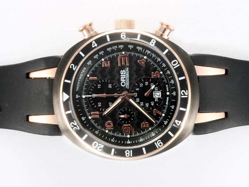 Oris TT3 Chronograph Automatic 67475877764RS PVD Case 42mm Mens Watch watches