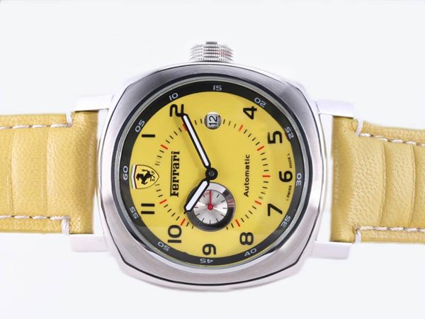 Panerai Ferrari Scuderia FER00002 45mm Yellow Dial Stainless Steel Case Watch watches
