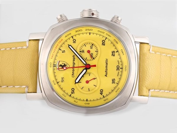 Panerai Ferrari Scuderia FER00008 Stainless Steel Case Yellow Dial 45mm Watch watches