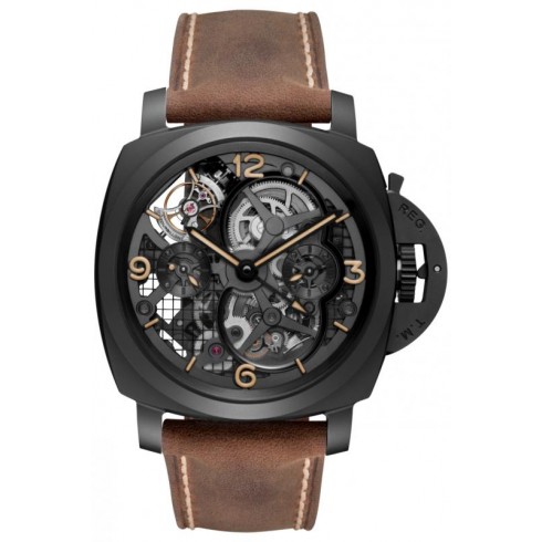 Panerai Lo Scienziato Luminor 1950 Tourbillon GMT Skeletal Men's Watch PAM00528 watches