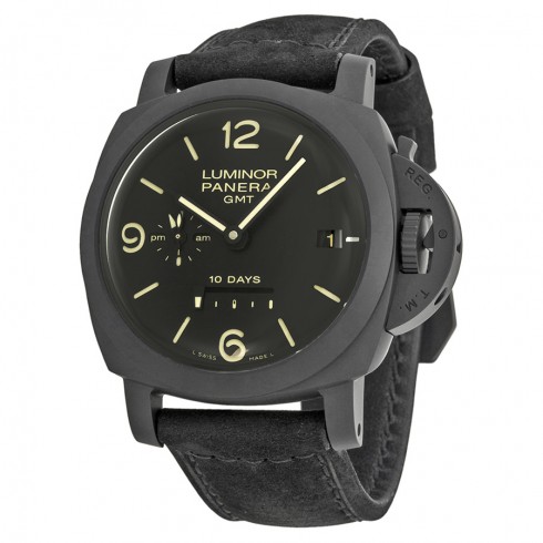 Panerai Luminor 1950 10 Days Black Dial Ceramic Black Leather Men's Watch PAM00335 watches