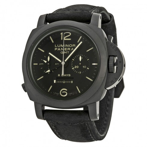 Panerai Luminor 1950 Automatic Chronograph Black Dial Black Leather Men's Watch PAM00317 watches