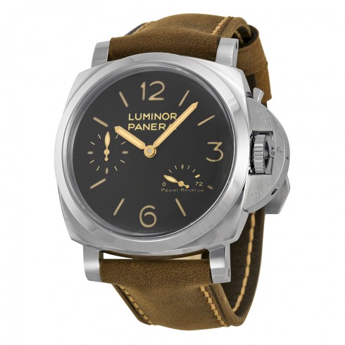 Panerai Luminor 1950 Power Reserve Black Dial Brown Leather Men's Watch PAM00423 watches