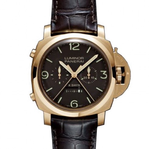 Panerai Luminor 8 Days Rattrapante Brown Dial Men's Watch PAM00319 watches